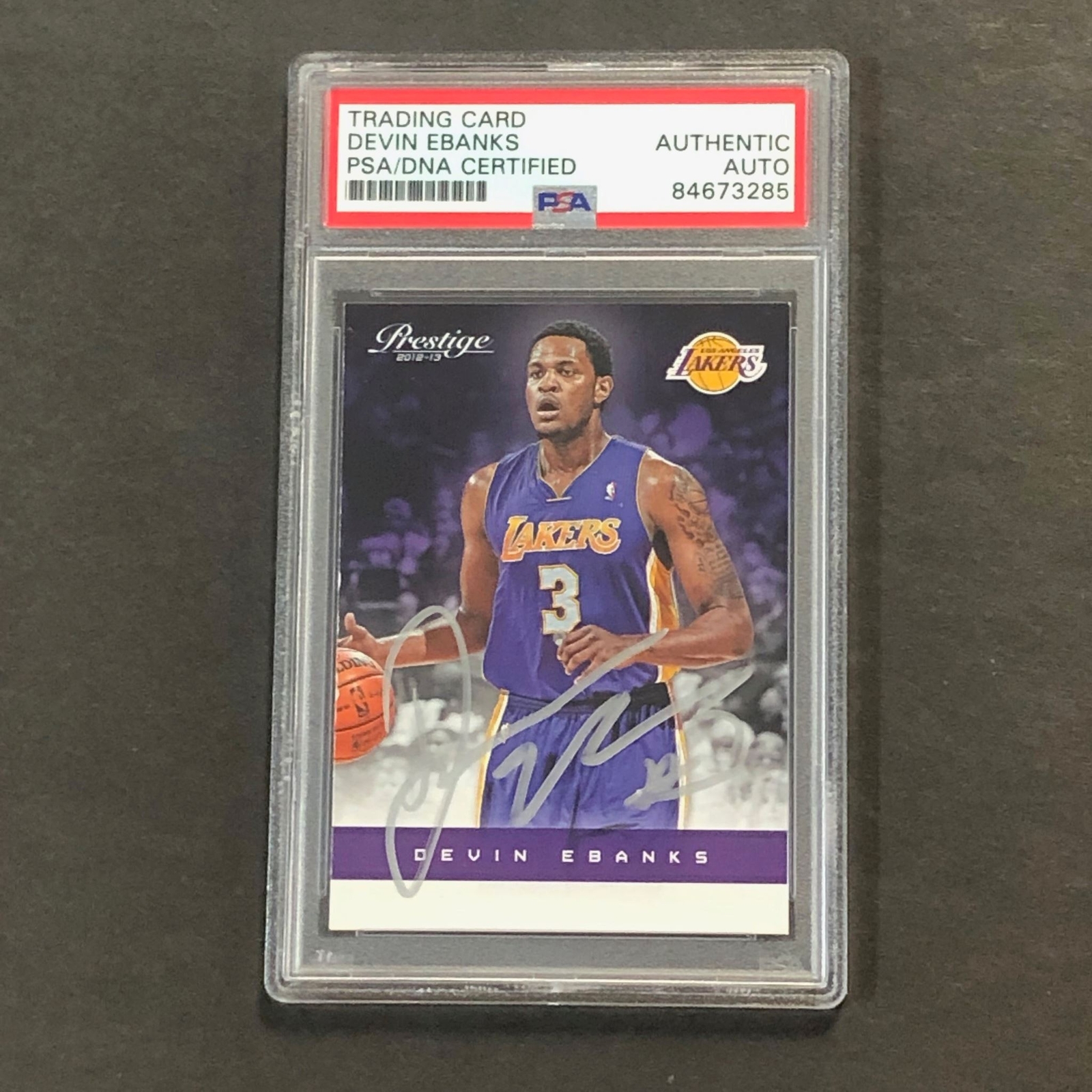 2012-13 Panini Prestige #42 Devin Ebanks Signed AUTO PSA Slabbed Lakers