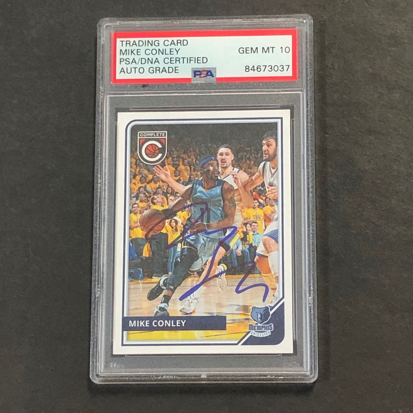 2015-16 NBA Panini Complete #180 Mike Conley signed Card Auto 10 PSA Slabbed Gri