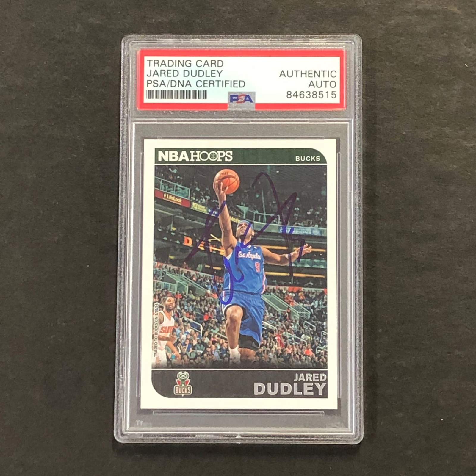 2014-15 NBA Hoops #166 Jared Dudley Signed Card AUTO PSA Slabbed Bucks