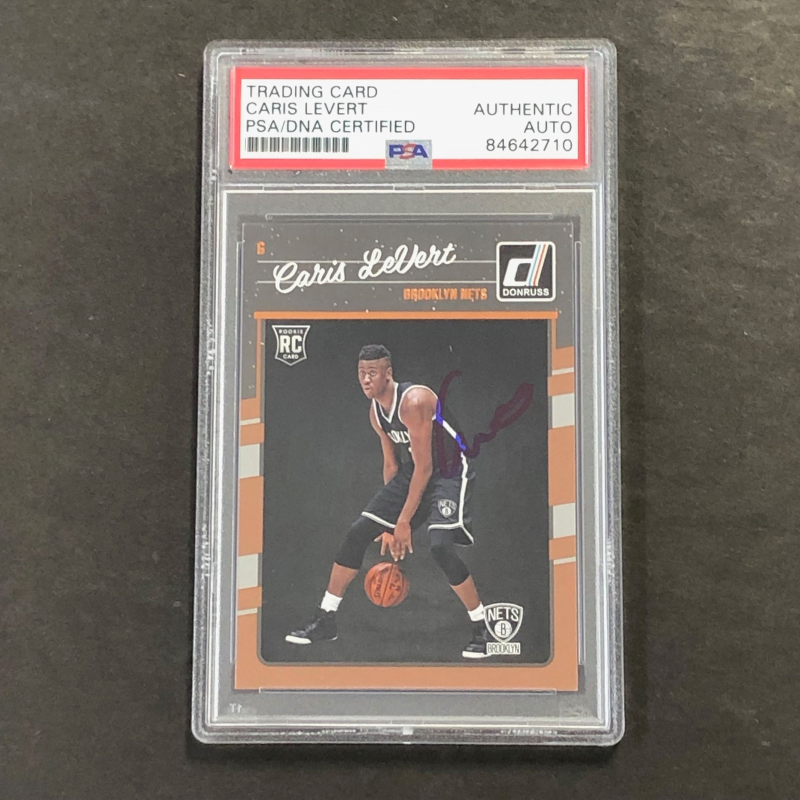 2016-17 Panini Donruss #167 Caris Levert Signed Card AUTO PSA Slabbed RC Nets