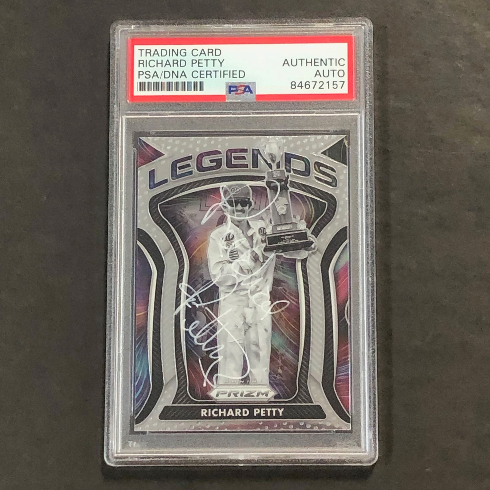 2021 Panini Prizm Racing Legends #82 Richard Petty Signed Card AUTO PSA Slabbed