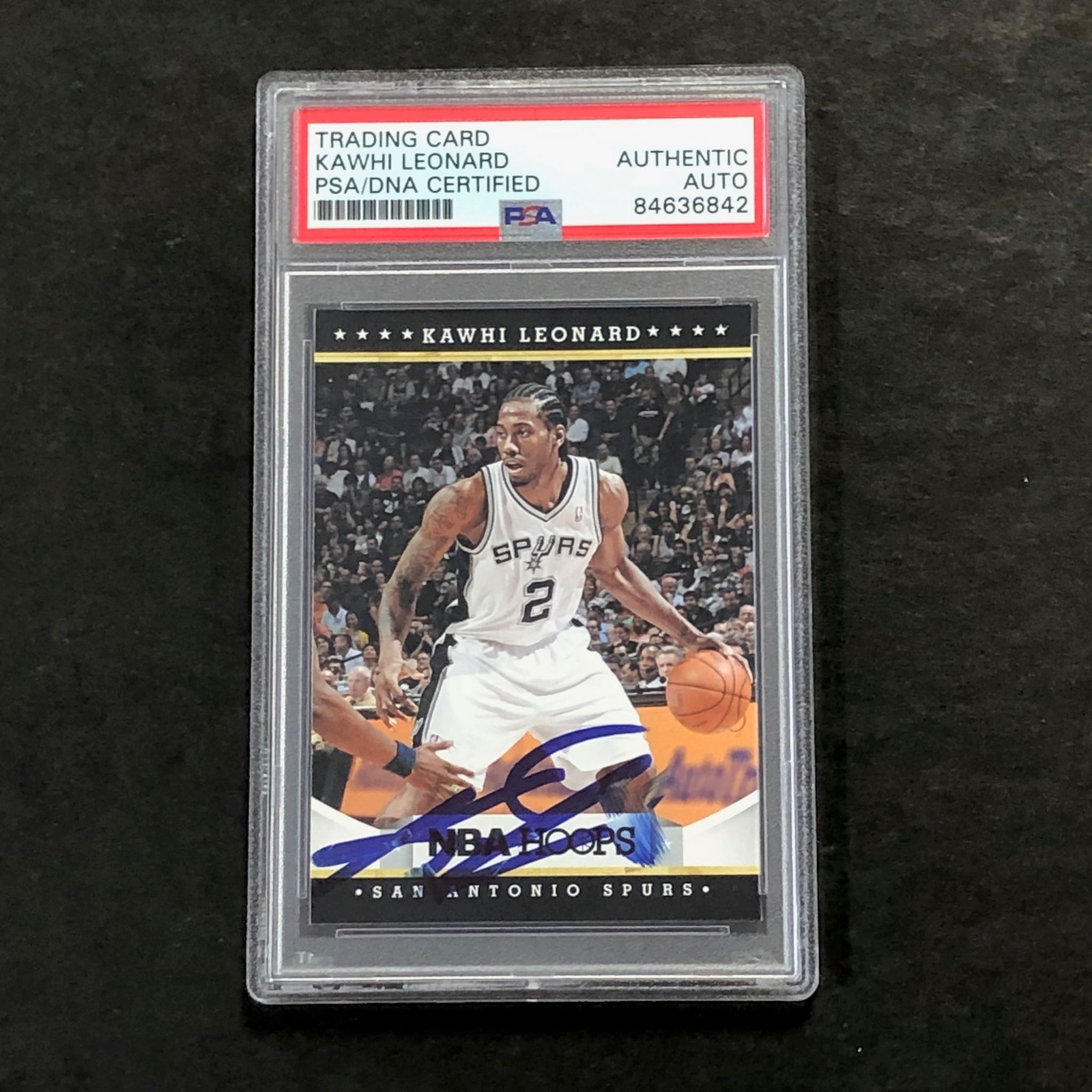 2012 PANINI HOOPS #236 KAWHI LEONARD SIGNED RC AUTO PSA Slabbed Spurs