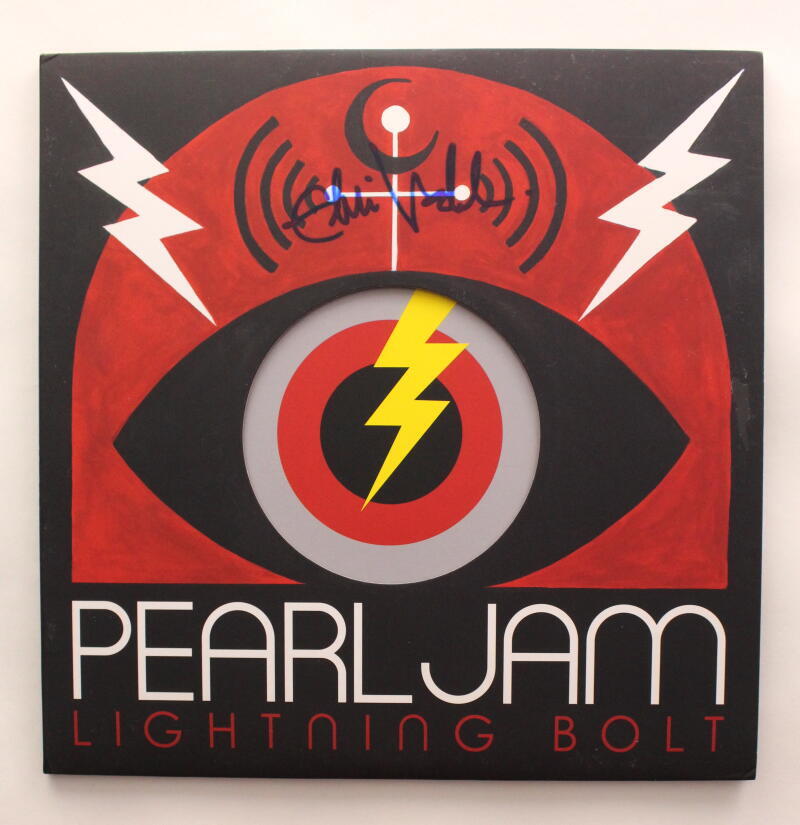 EDDIE VEDDER SIGNED AUTOGRAPH ALBUM VINYL RECORD - PERAL JAM LIGHTNING BOLT BAS