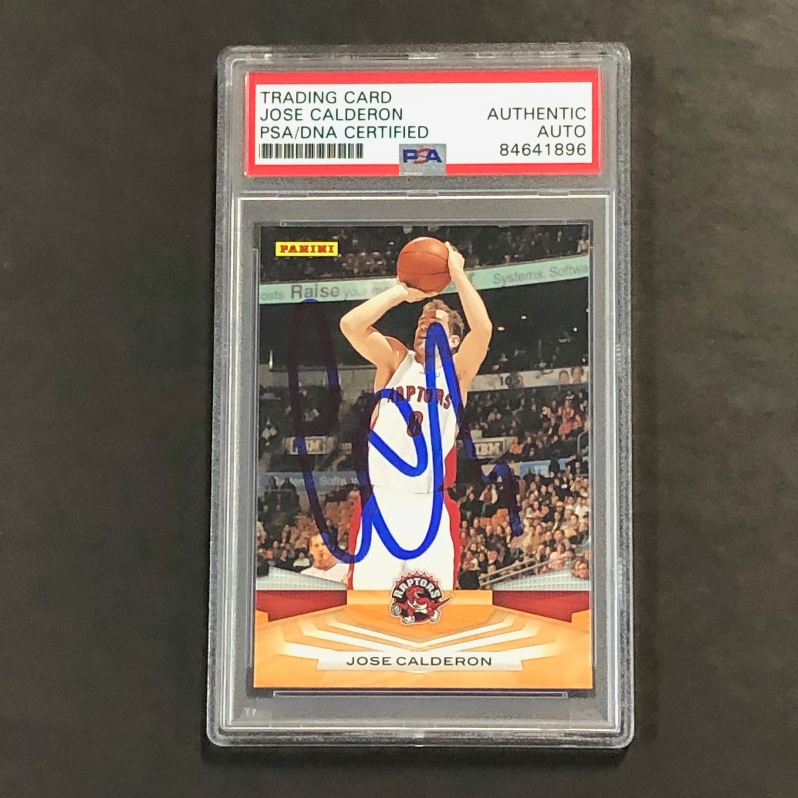 2009-10 Panini Basketball #45 Jose Calderon Signed Card AUTO PSA Slabbed Raptors