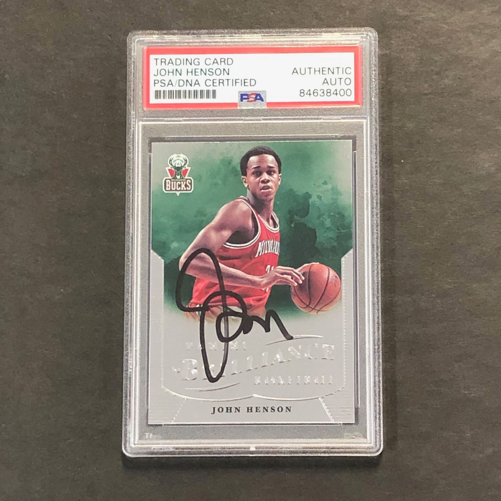 2012-13 NBA Panini Brilliance #297 John Henson Signed Card AUTO PSA Slabbed