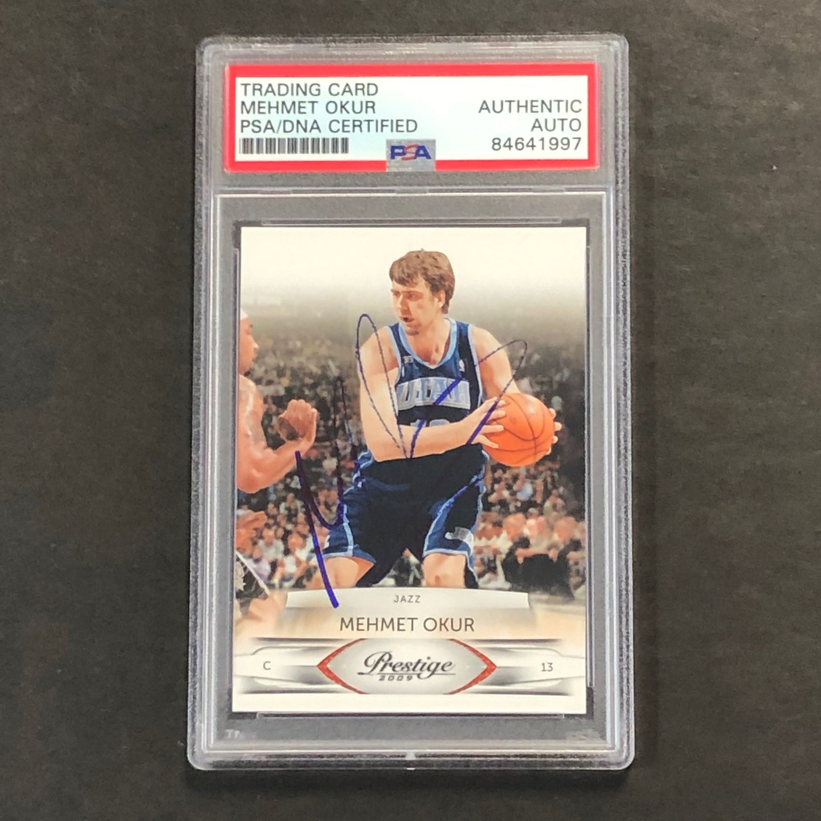 2009-10 Panini Prestige #103 Mehmet Okur Signed Card AUTO PSA Slabbed Jazz
