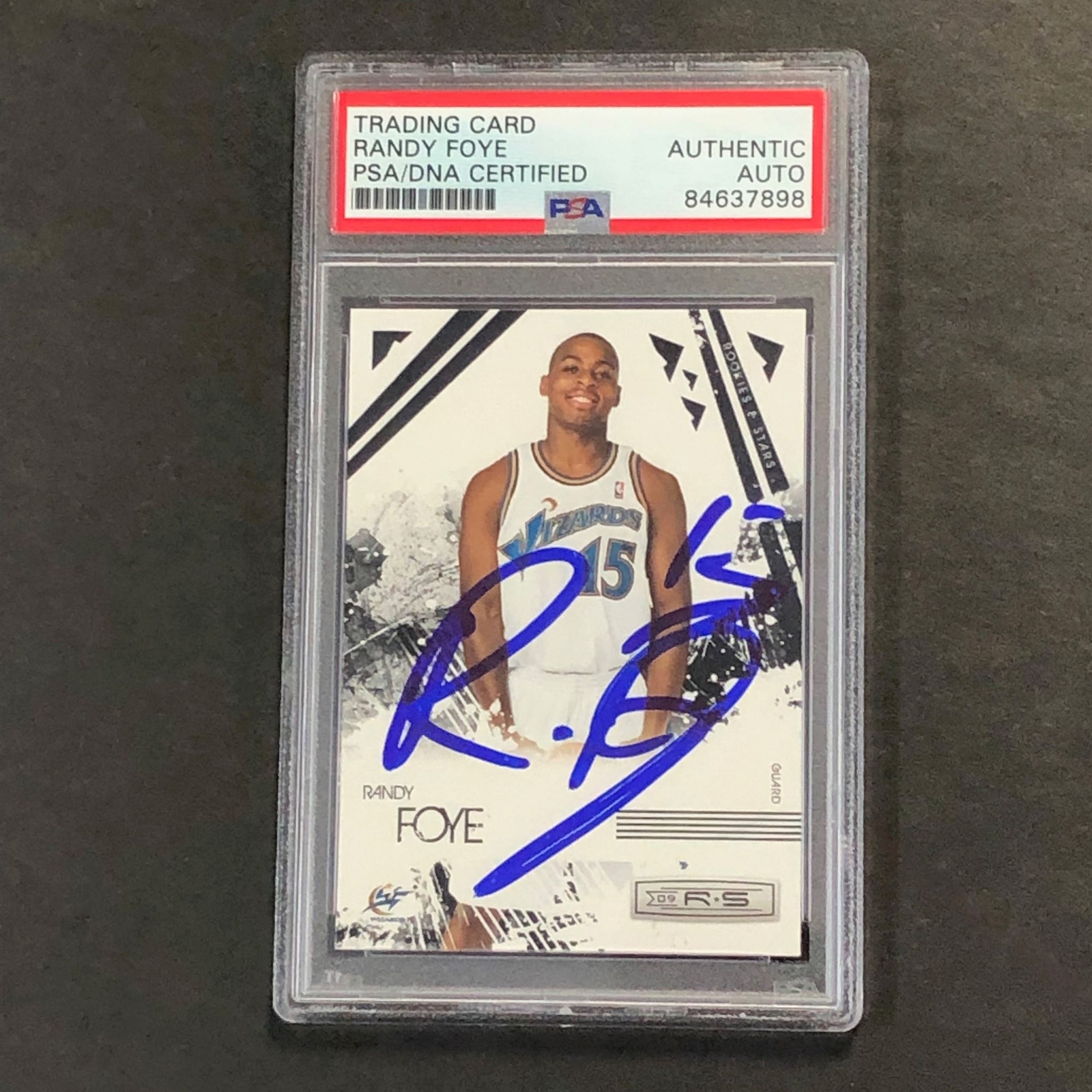 2009-10 Panini Rookies and Stars #100 Randy Foye Signed Card AUTO PSA Slabbed Wi