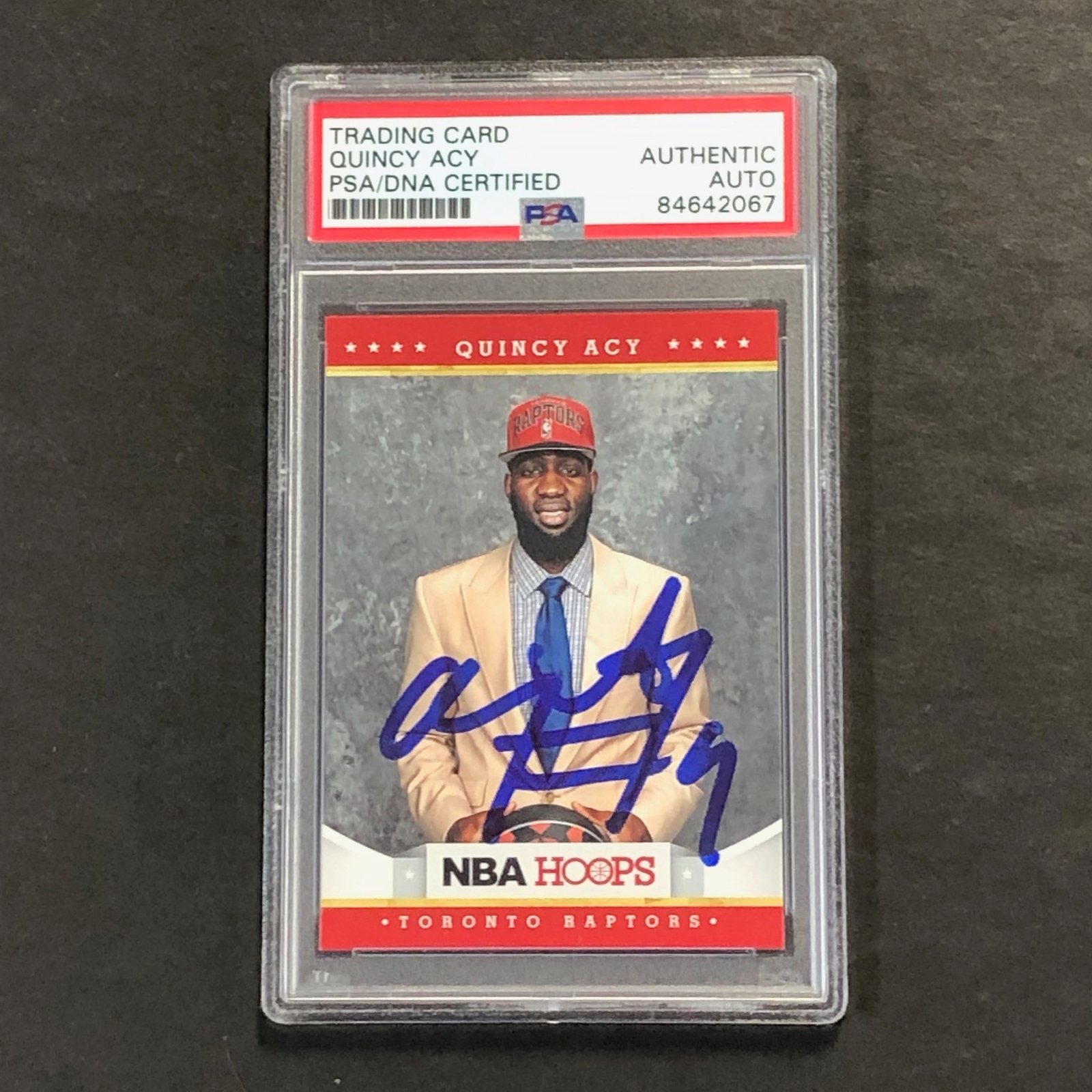 2012-13 NBA Hoops #293 Quincy Acy Signed Card AUTO PSA Slabbed Raptors