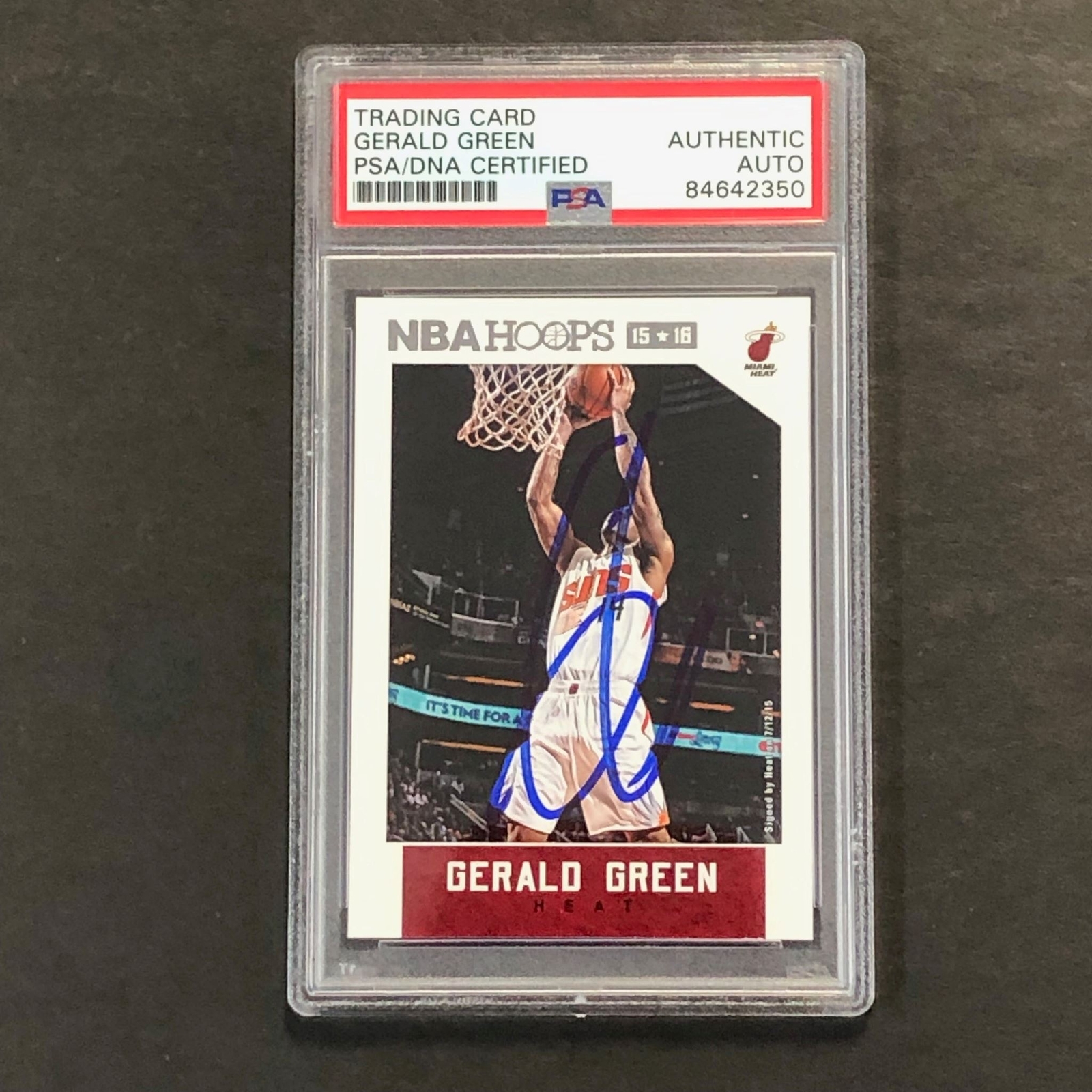 2015-16 NBA Hoops #51 Gerald Green Signed Card AUTO PSA Slabbed Heat
