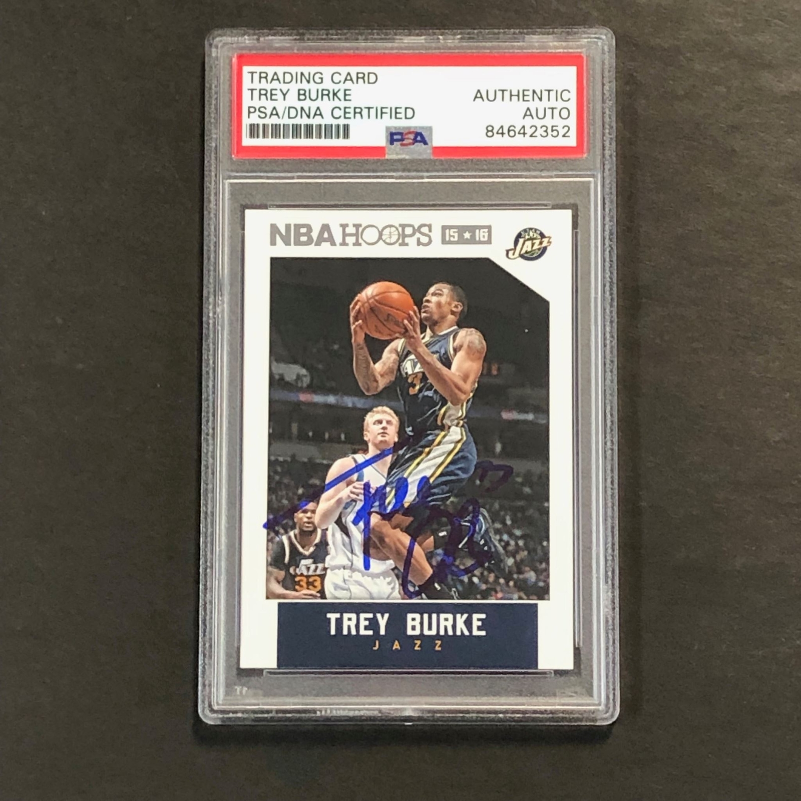 2015-16 Panini NBA Hoops #150 Trey Burke Signed Card AUTO PSA Slabbed Jazz