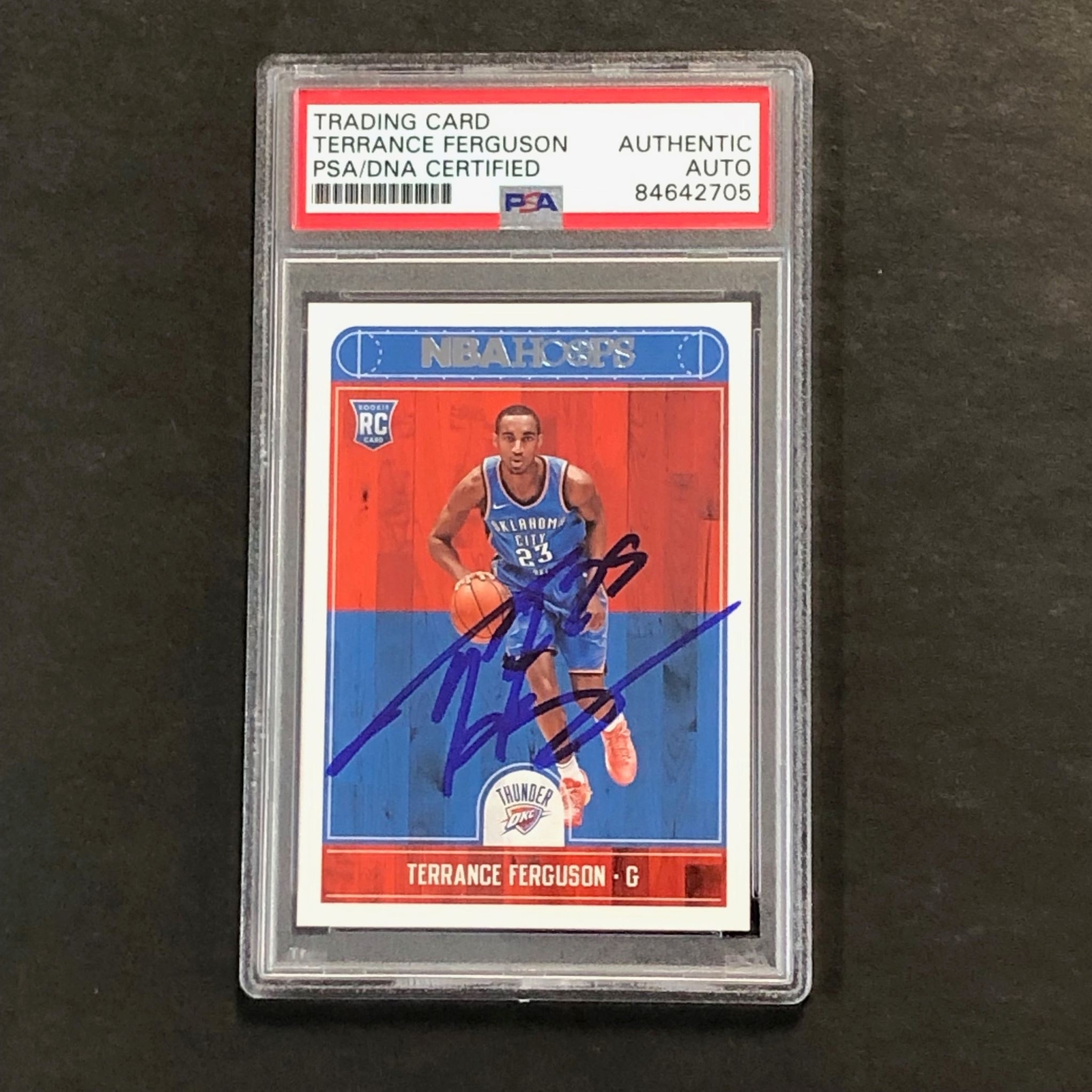 2017-18 NBA Hoops #271 Terrance Ferguson Signed Card AUTO PSA Slabbed RC Thunder
