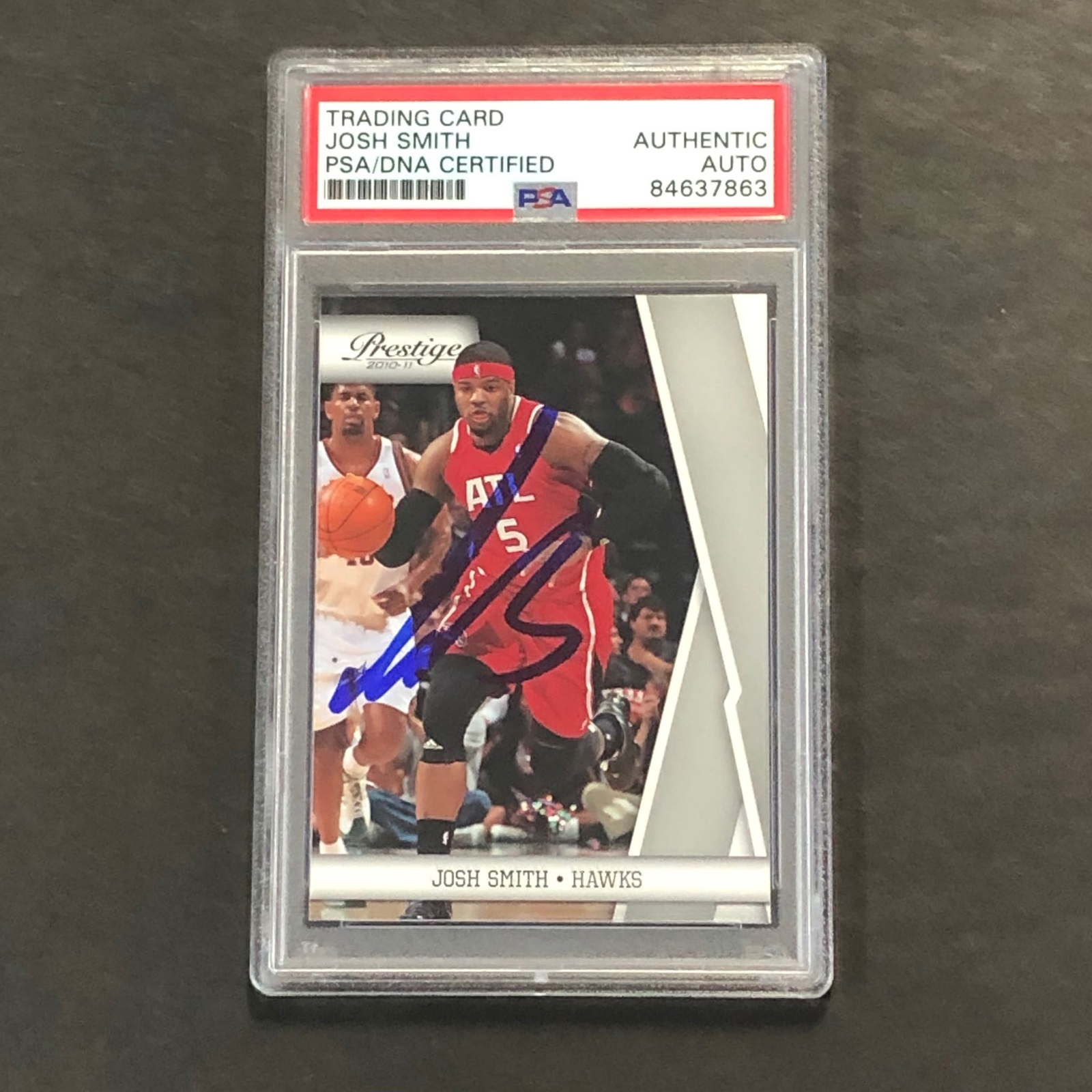 2010-11 Panini Prestige #3 Josh Smith signed Auto Card PSA/DNA Slabbed Hawks