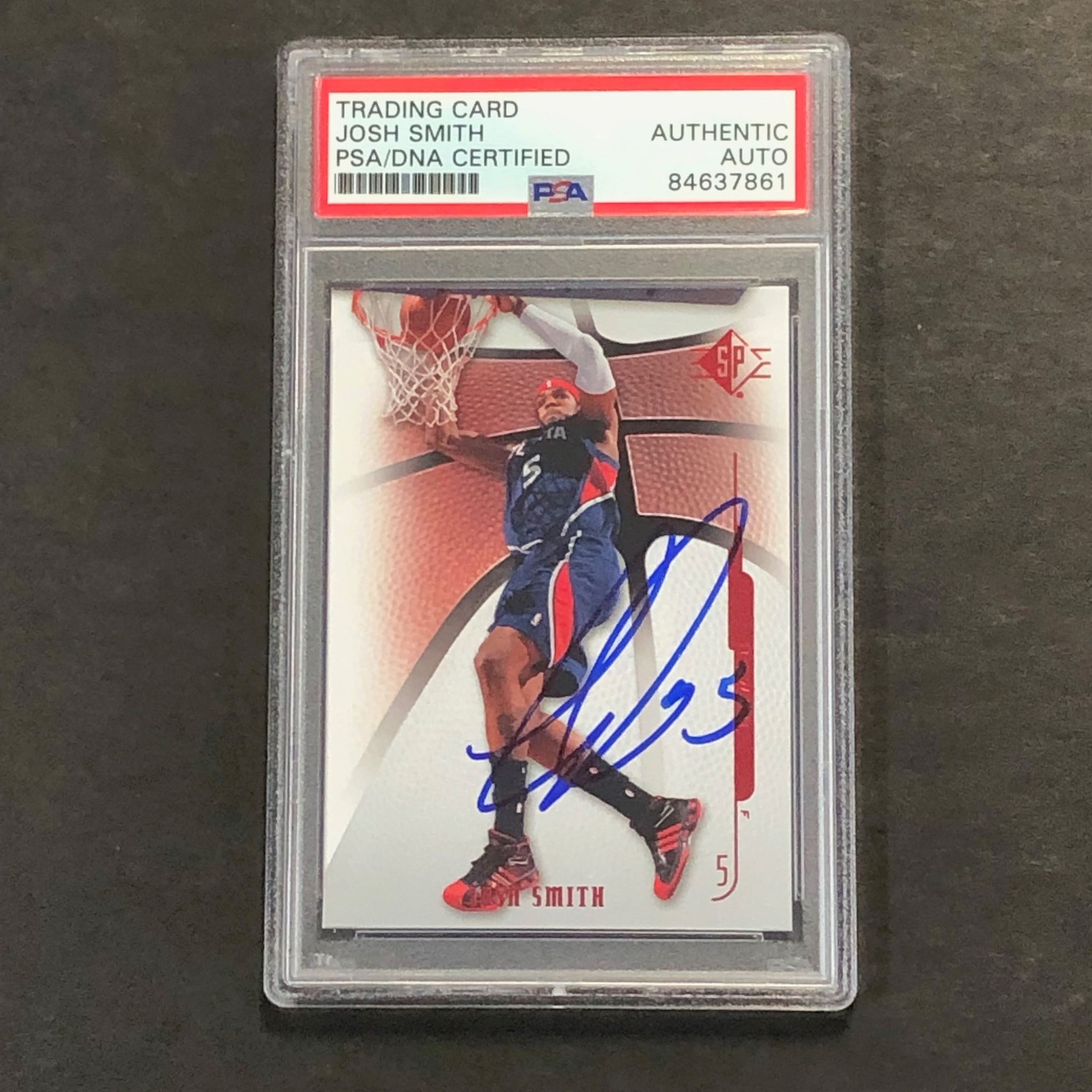 2008-09 Upper Deck SP #47 Josh Smith signed Auto Card PSA/DNA Slabbed Hawks