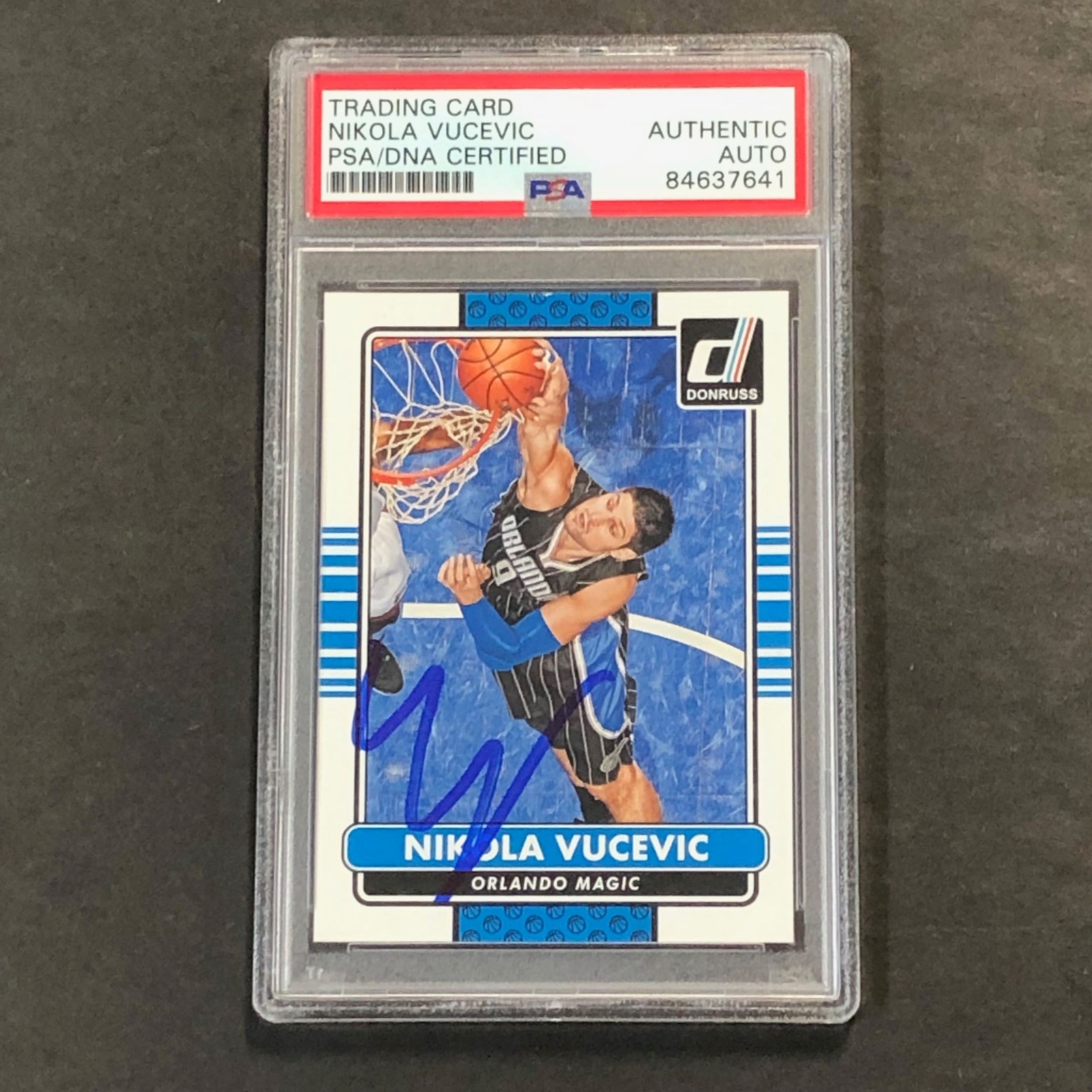 2014-15 Donruss Basketball #81 Nikola Vucevic Signed Card AUTO PSA Slabbed Magic