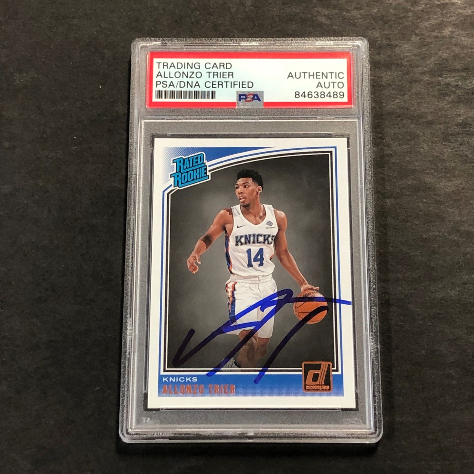 2018-19 Donruss Rated Rookie #175 Allonzo Trier Signed Card AUTO PSA Slabbed RC