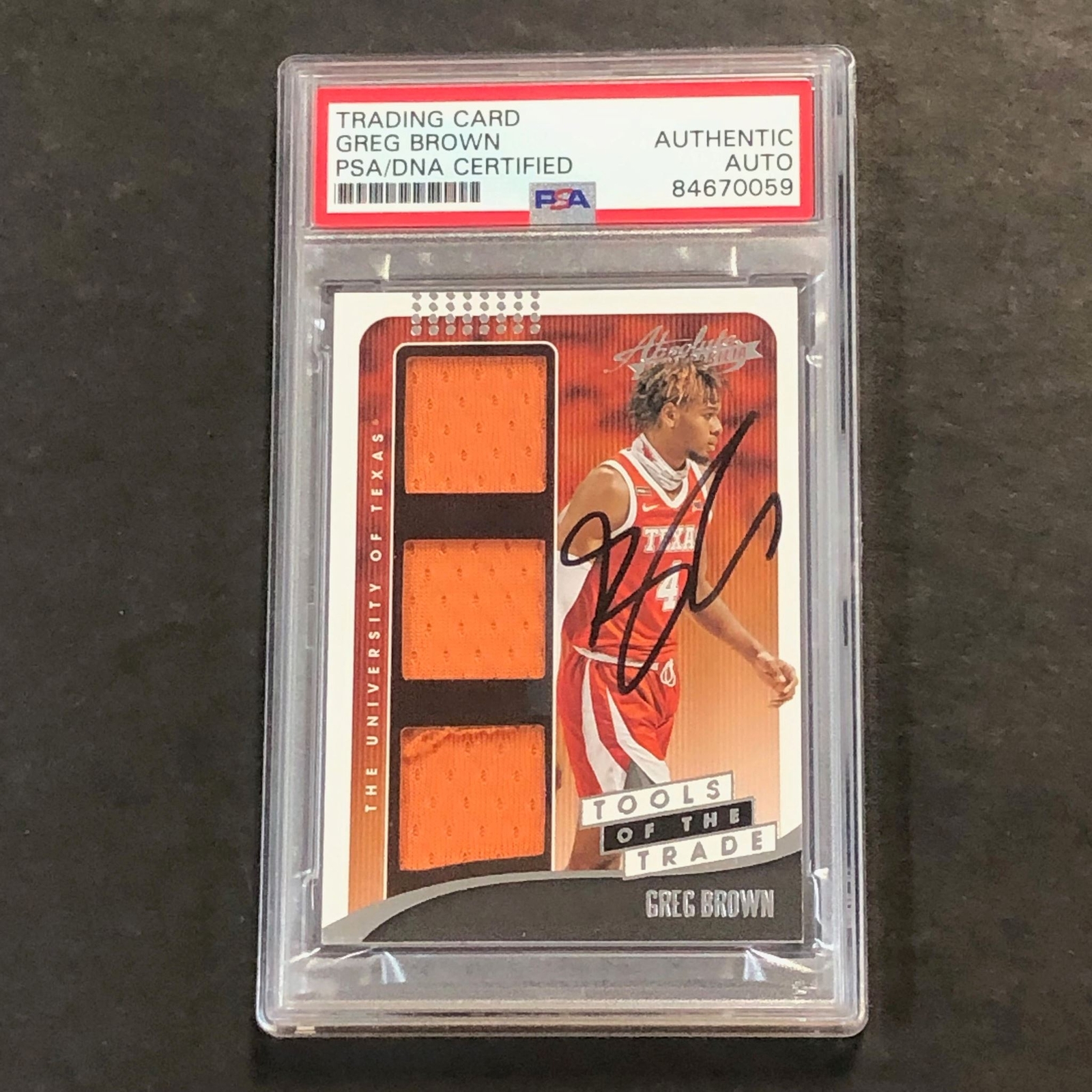 2021 Panini Absolute #ATT-GB Greg Brown Signed AUTO PSA Slabbed Texas