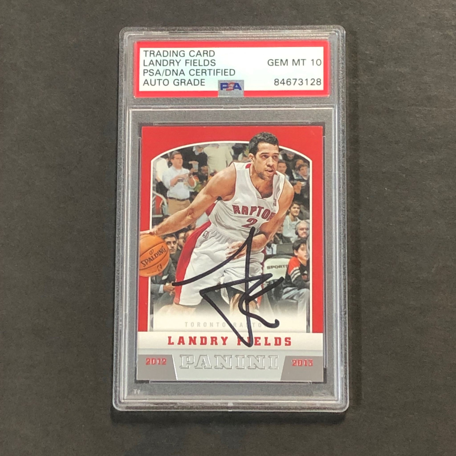 2012-13 NBA Panini #103 Landry Fields Signed Card AUTO 10 PSA Slabbed Raptors