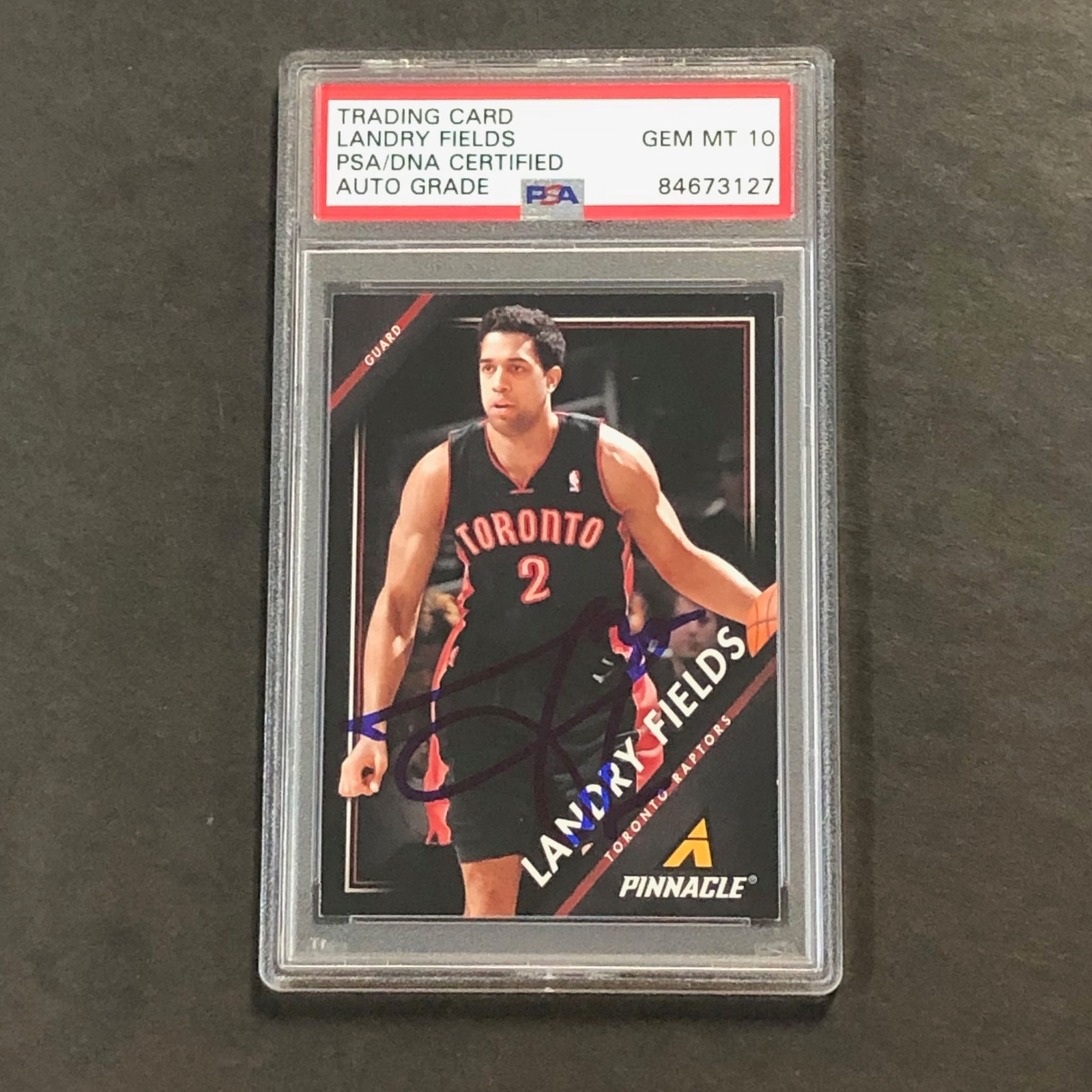 2013-14 Panini Pinnacle #200 Landry Fields Signed Card AUTO GRADE 10 PSA Slabbed