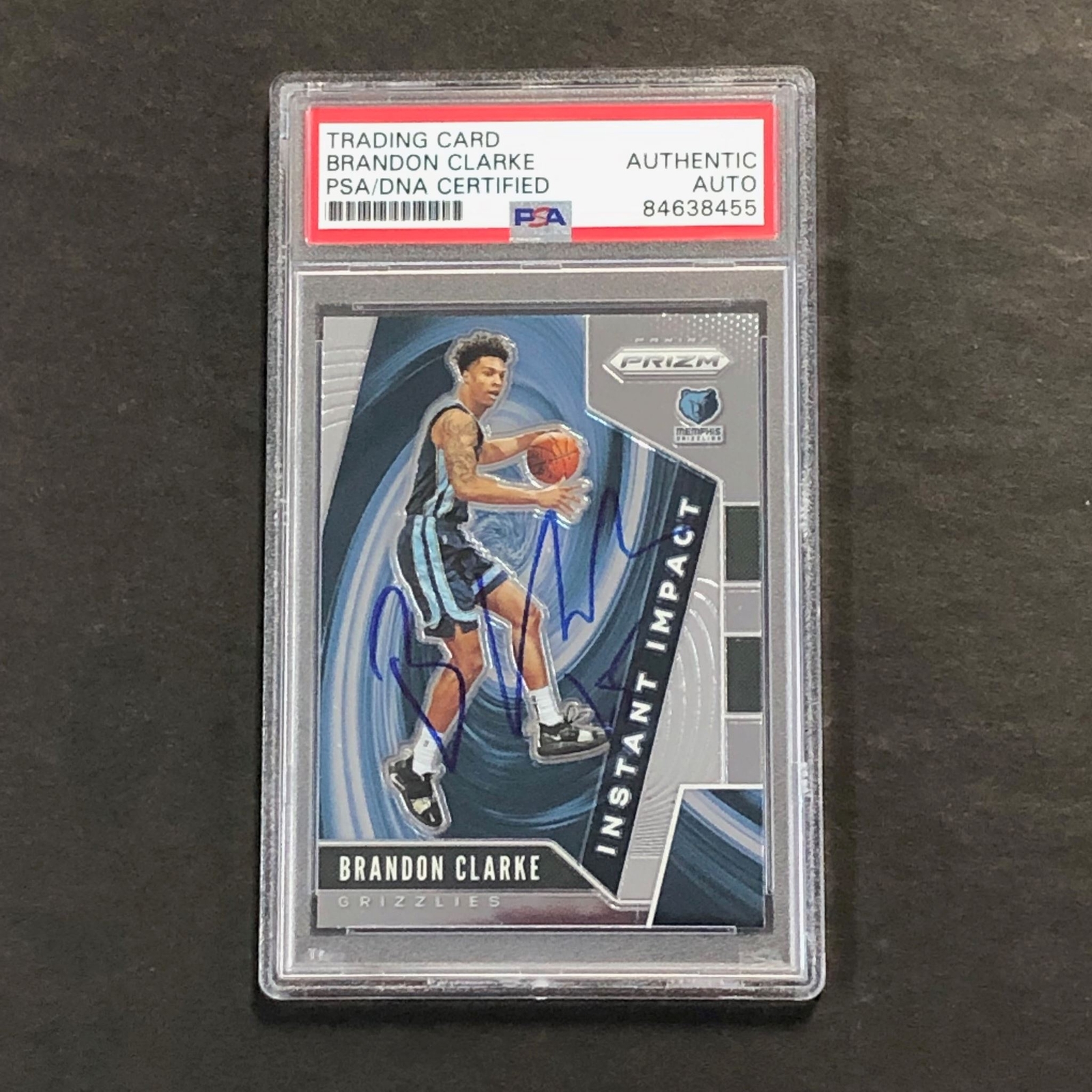 2019-20 Panini Prizm Instant Impact #25 Brandon Clarke Signed Card AUTO PSA Slab