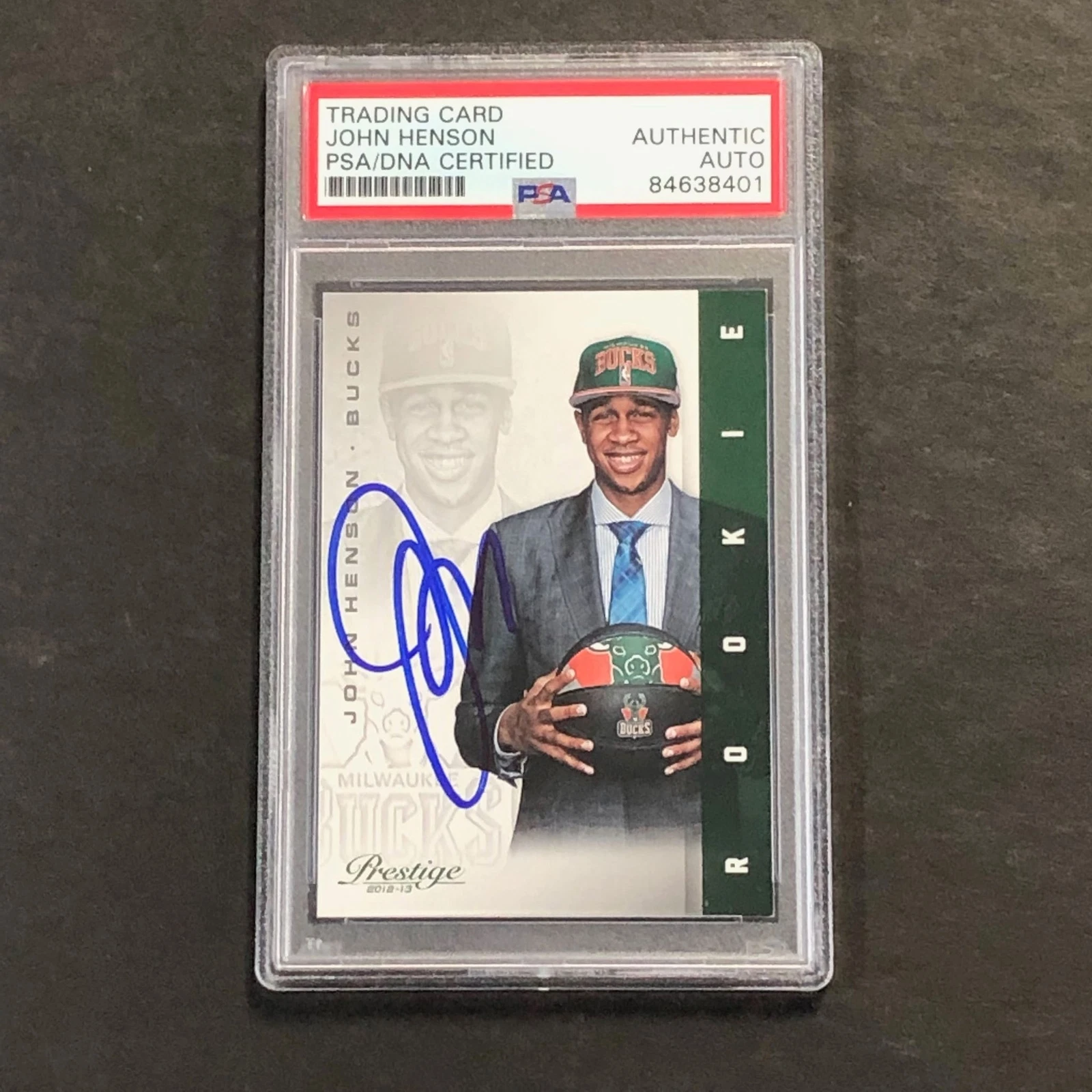 2012-13 Panini Prestige #215 John Henson Signed Card AUTO PSA Slabbed RC Bucks