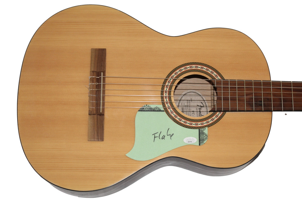 CHRISTIAN LORENZ FLAKE SIGNED AUTOGRAPH FENDER ACOUSTIC GUITAR RAMMSTEIN JSA COA