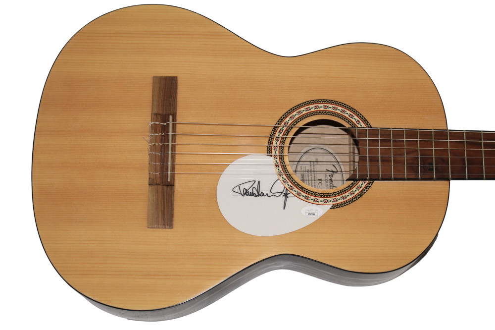 PAUL STANLEY SIGNED AUTOGRAPH FULL SIZE FENDER ACOUSTIC GUITAR KISS ICON JSA COA