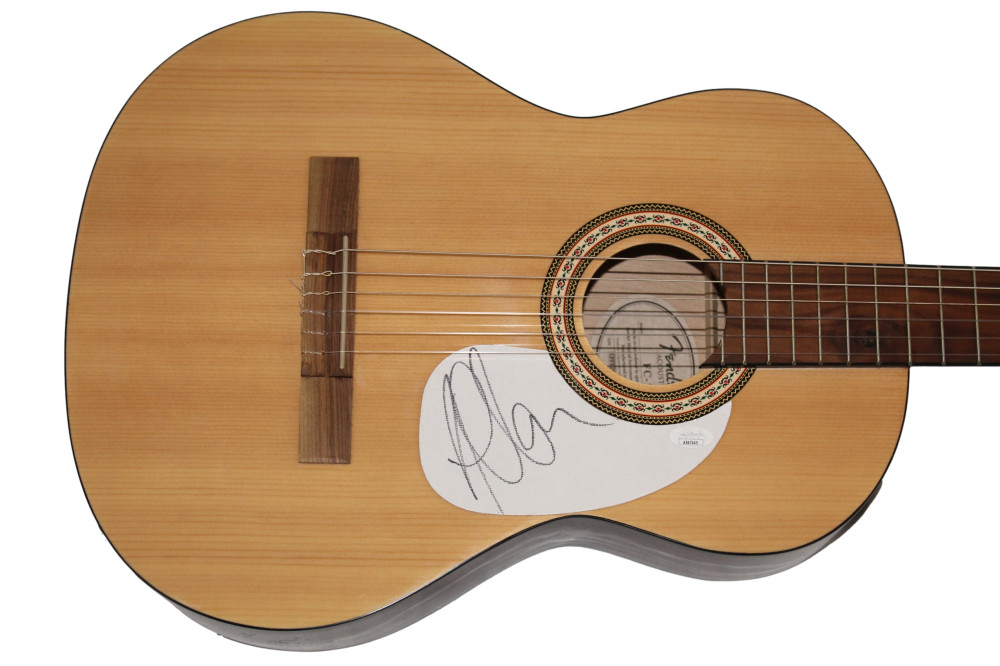 ADAM CLAYTON SIGNED AUTOGRAPH FULL SIZE FENDER ACOUSTIC GUITAR – U2 RARE JSA COA COLLECTIBLE MEMORABILIA