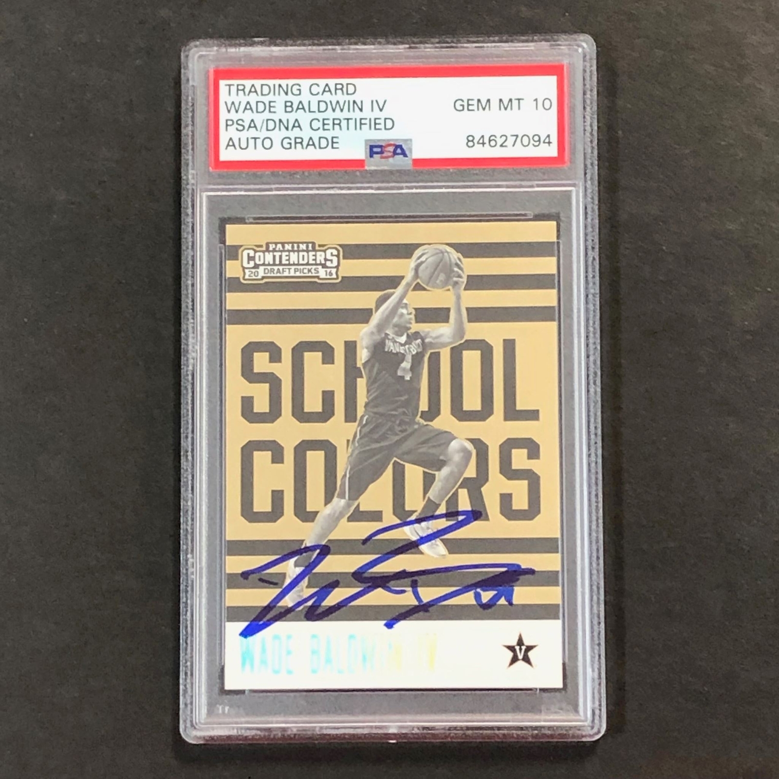 2016-17 Panini Contenders Draft Picks School Colors #17 Wade Baldwin IV Signed C