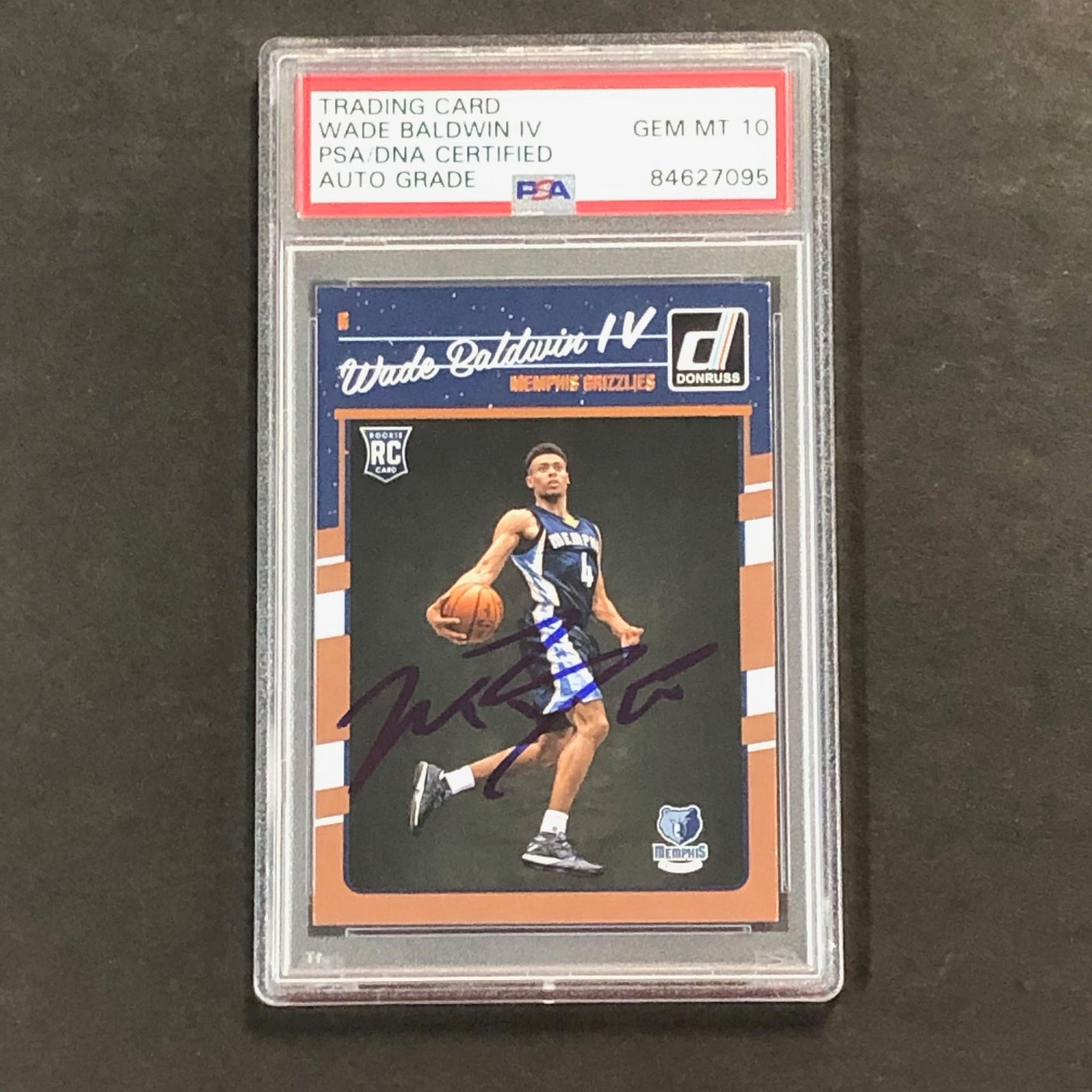 2017-18 Panini Donruss #164 Wade Baldwin IV Signed Card AUTO GRADE 10 PSA Slabbe