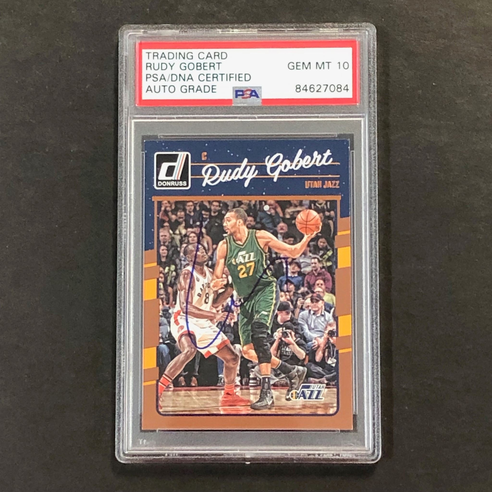 2016 Donruss #50 Rudy Gobert Signed Card AUTO PSA Slabbed Jazz