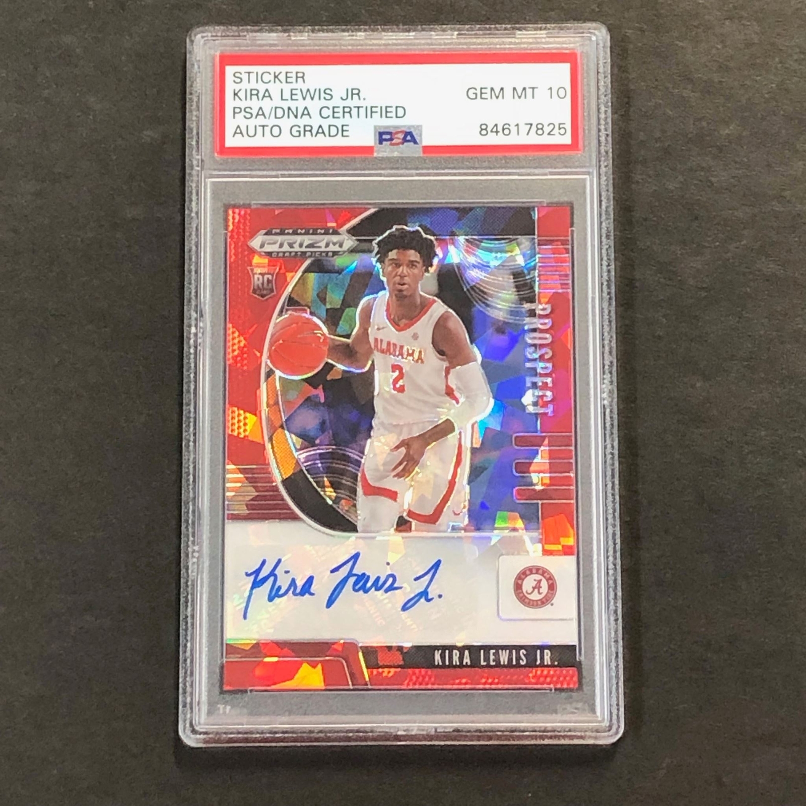 2020-21 Panini Prizm Red Draft Picks #PA-KL Kira Lewis Jr. Signed Card AUTO 10 P