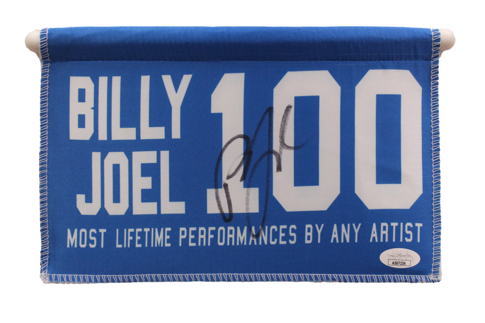 BILLY JOEL SIGNED AUTOGRAPH ALBUM MADISON SQUARE GARDEN REPLICA MINI BANNER JSA