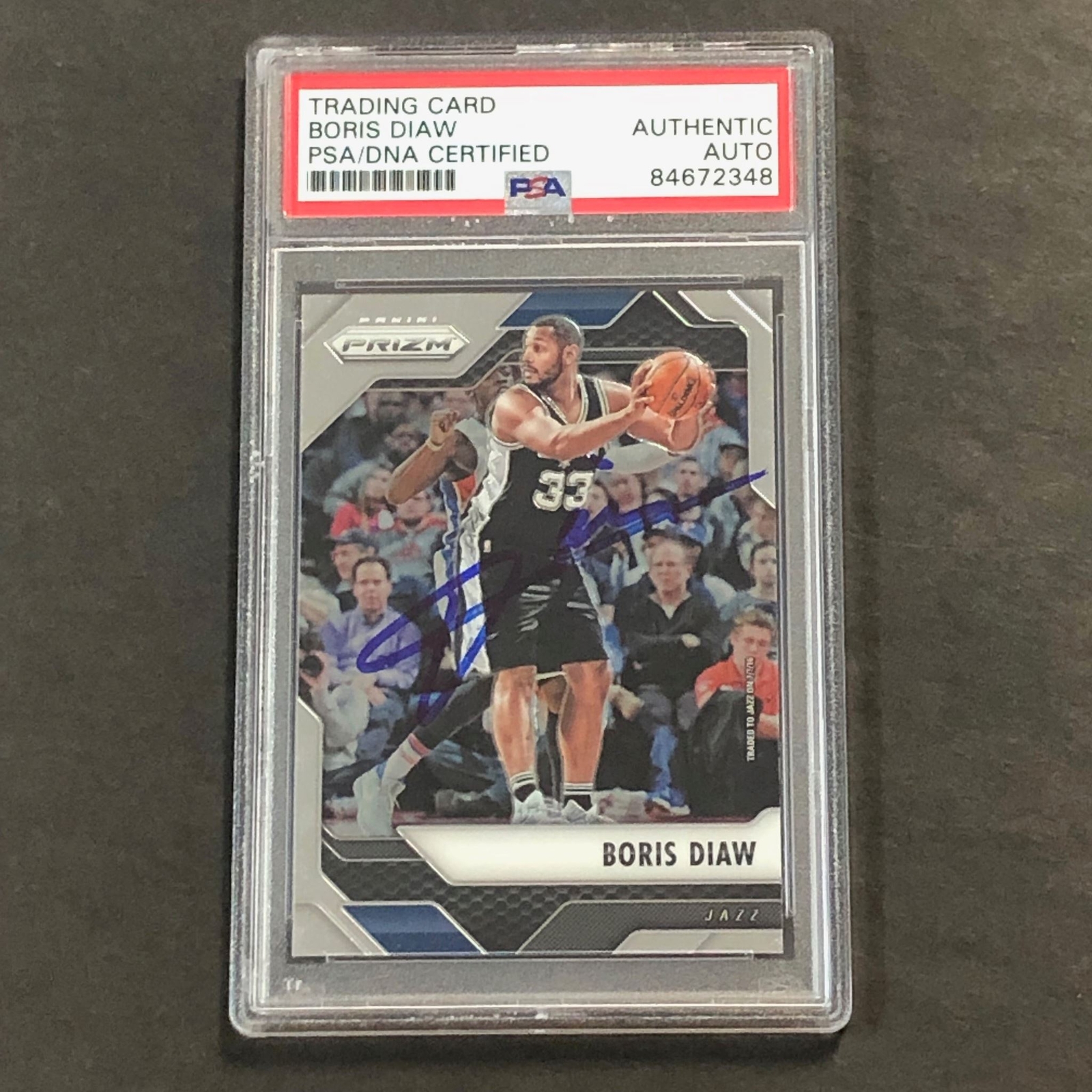 2016-17 NBA Panini Prizm #107 Boris Diaw Signed Card AUTO PSA Slabbed Jazz