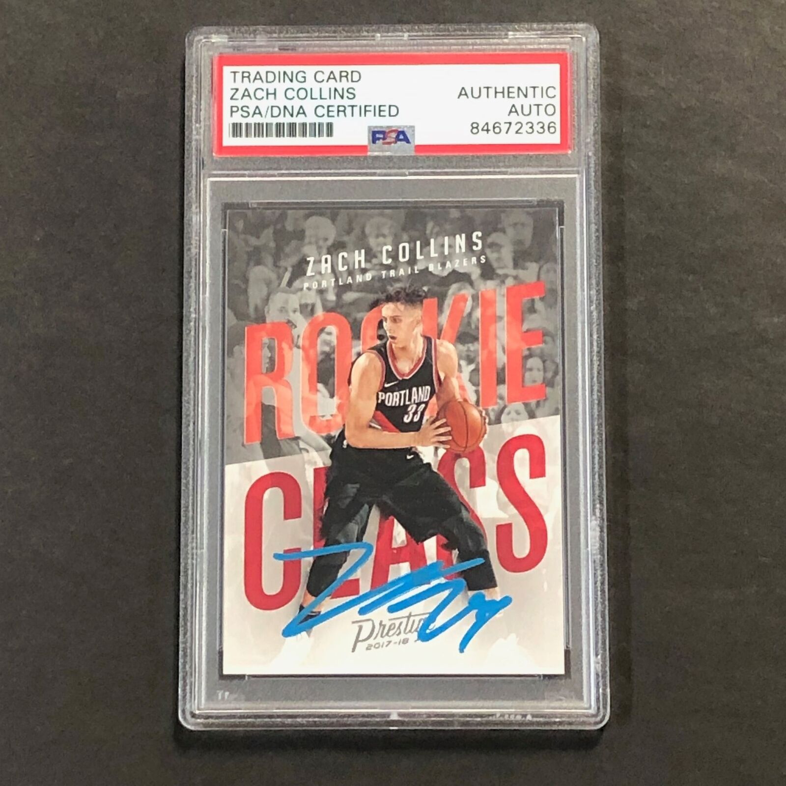 2017-18 NBA Panini Prestige Rookie Class #10 ZACH COLLINS Signed Card AUTO 10 PS