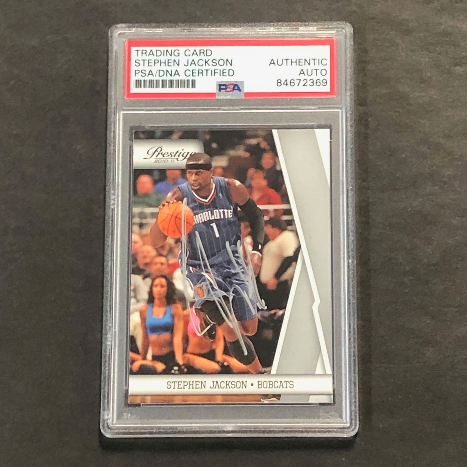 2010-11 Panini Prestige #12 Stephen Jackson Signed Card AUTO PSA Slabbed Charlot