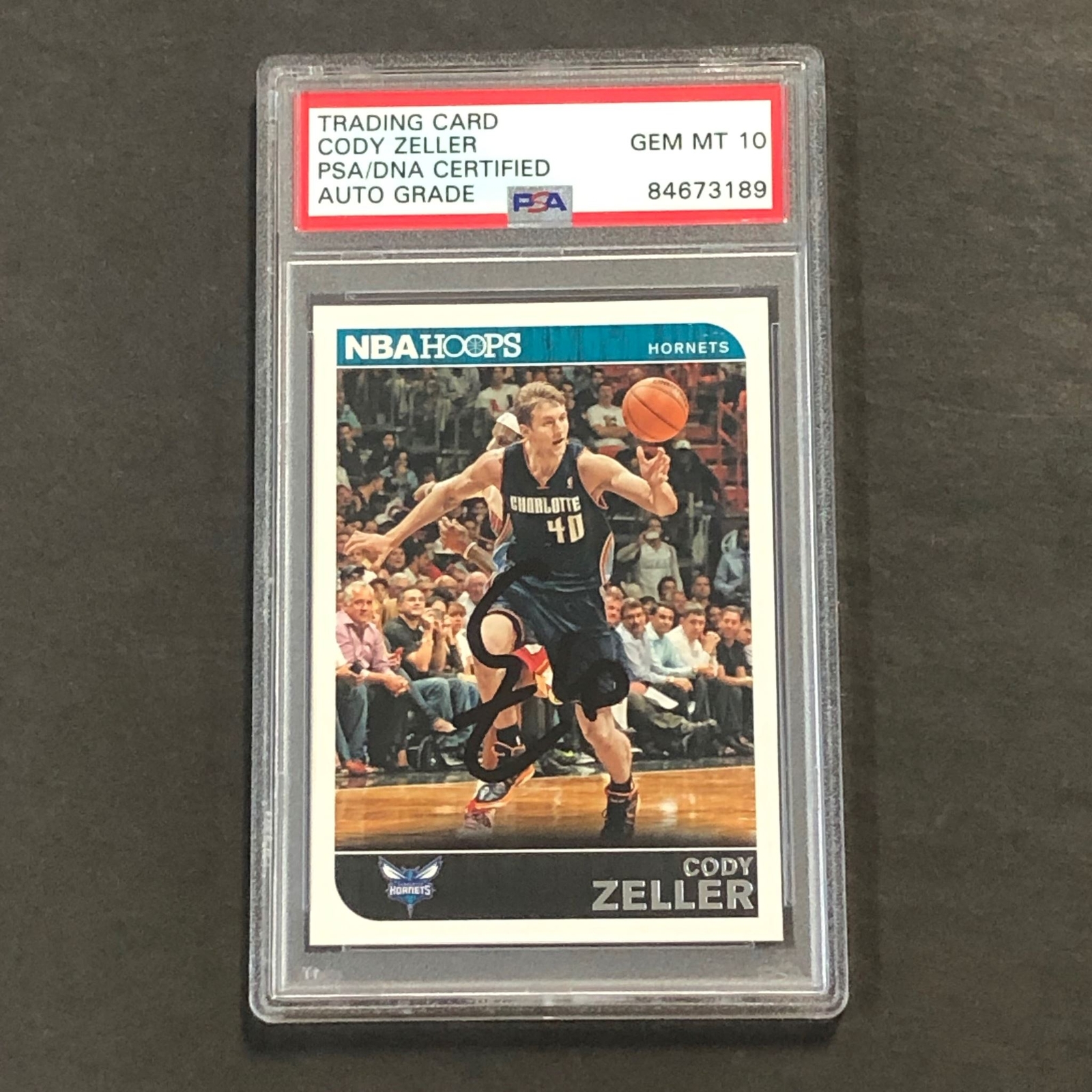 2014-15 NBA Hoops #213 Cody Zeller Signed Card AUTO PSA Slabbed Hornets