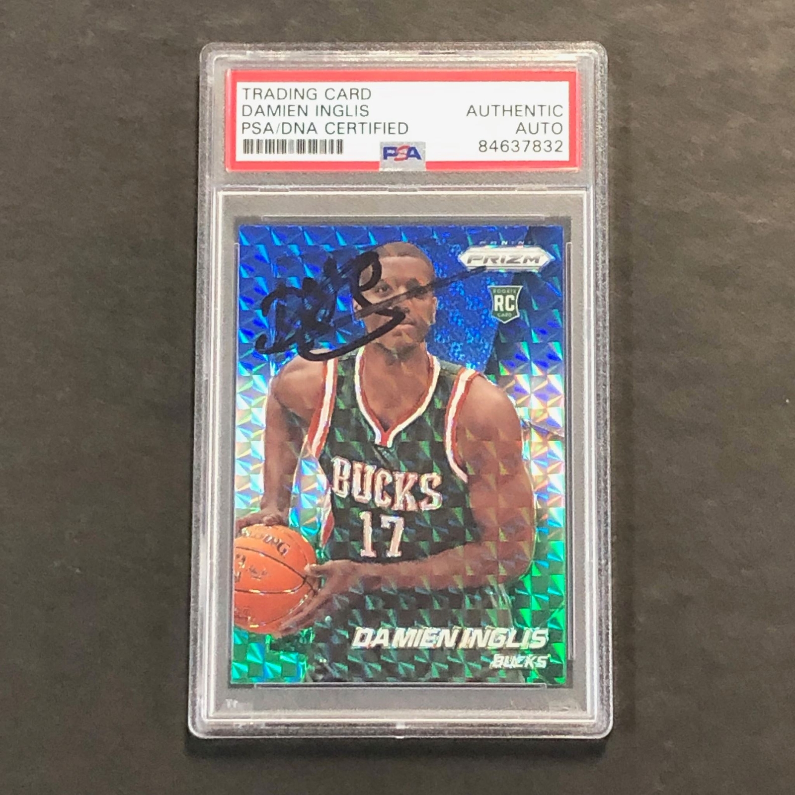 2014-15 Panini Prizm #299 Blue White Green Damien Inglis Signed Card AUTO PSA Sl