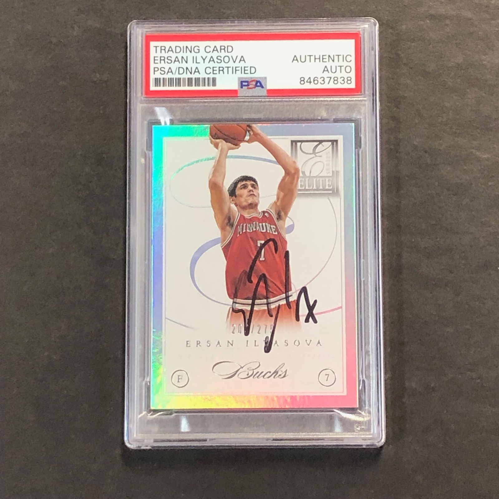 2012-13 Panini Elite #90 Ersan Ilyasova Signed Card AUTO PSA Slabbed Bucks