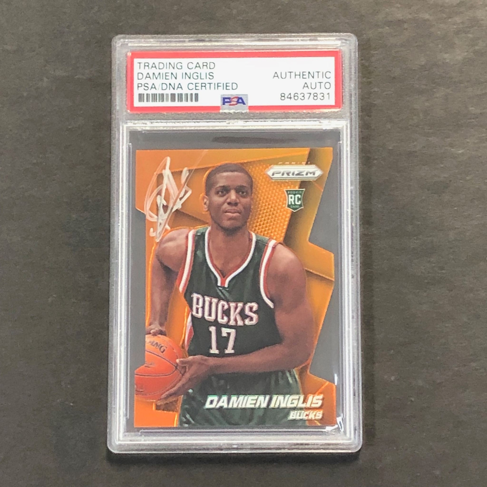 2014-15 Panini Prizm #299 Orange 118/139 Damien Inglis Signed Card AUTO PSA Slab