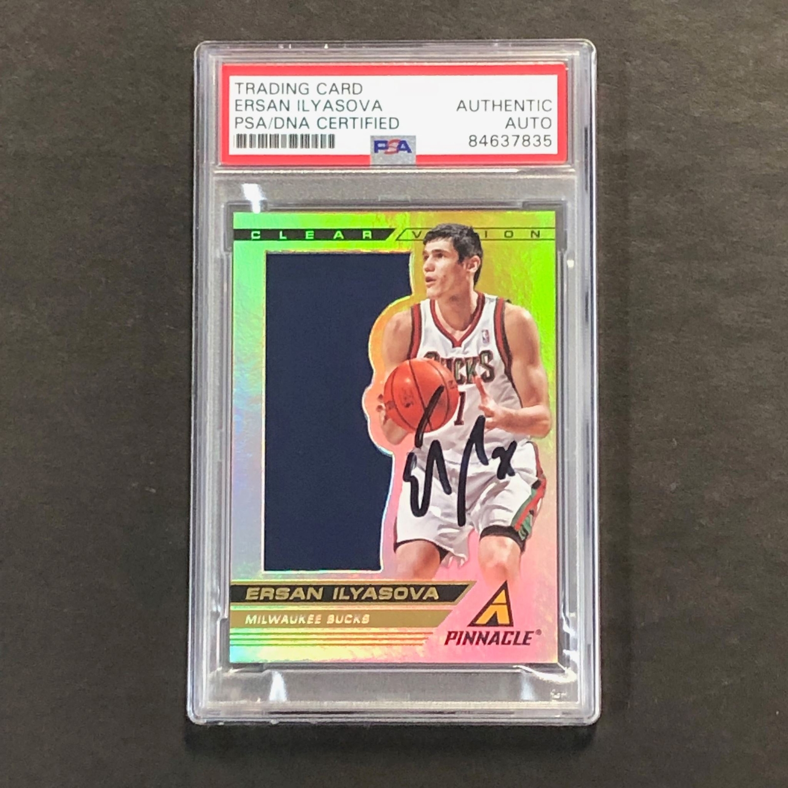 2013-14 Panini Pinnacle #63 Ersan Ilyasova Signed Card AUTO PSA Slabbed Bucks