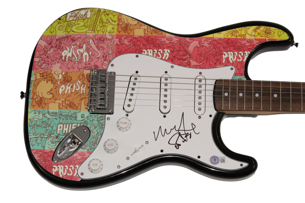 TREY ANASTASIO & MIKE GORDON BAND SIGNED AUTOGRAPH CUSTOM PHISH GUITAR 1/1 BAS