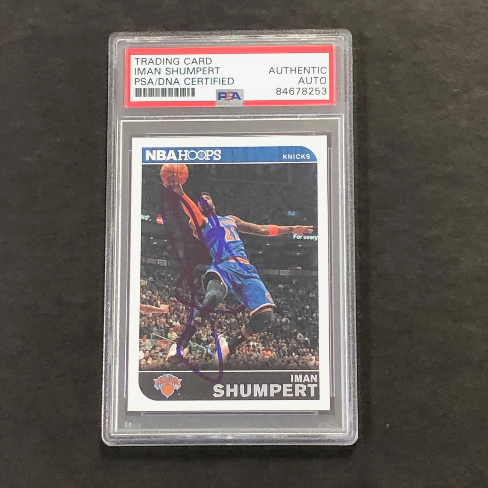 2014-15 Panini NBA Hoops #72 Iman Shumpert Signed Card AUTO PSA Slabbed Knicks