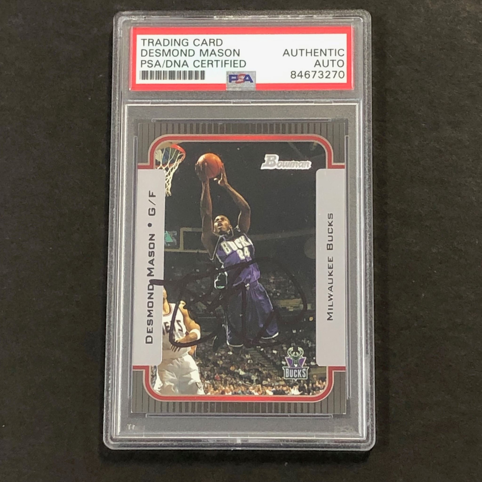 2003-04 Bowman Rookies and Stars #14 Desmond Mason Signed Card Auto PSA/DNA Slab