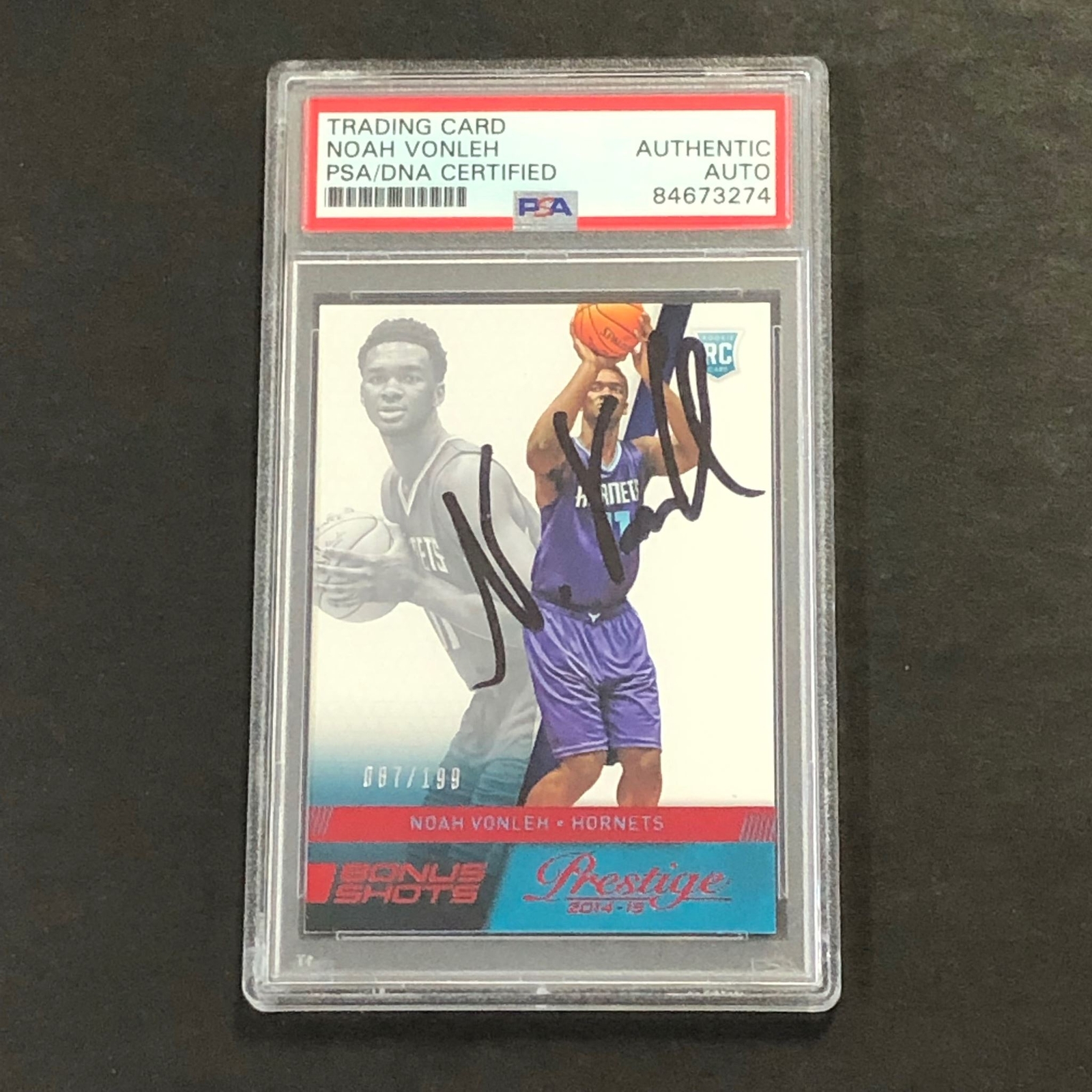 2014-15 Panini Prestige Bonus Shots #169 Noah Vonleh Signed Card PSA/DNA Slabbed
