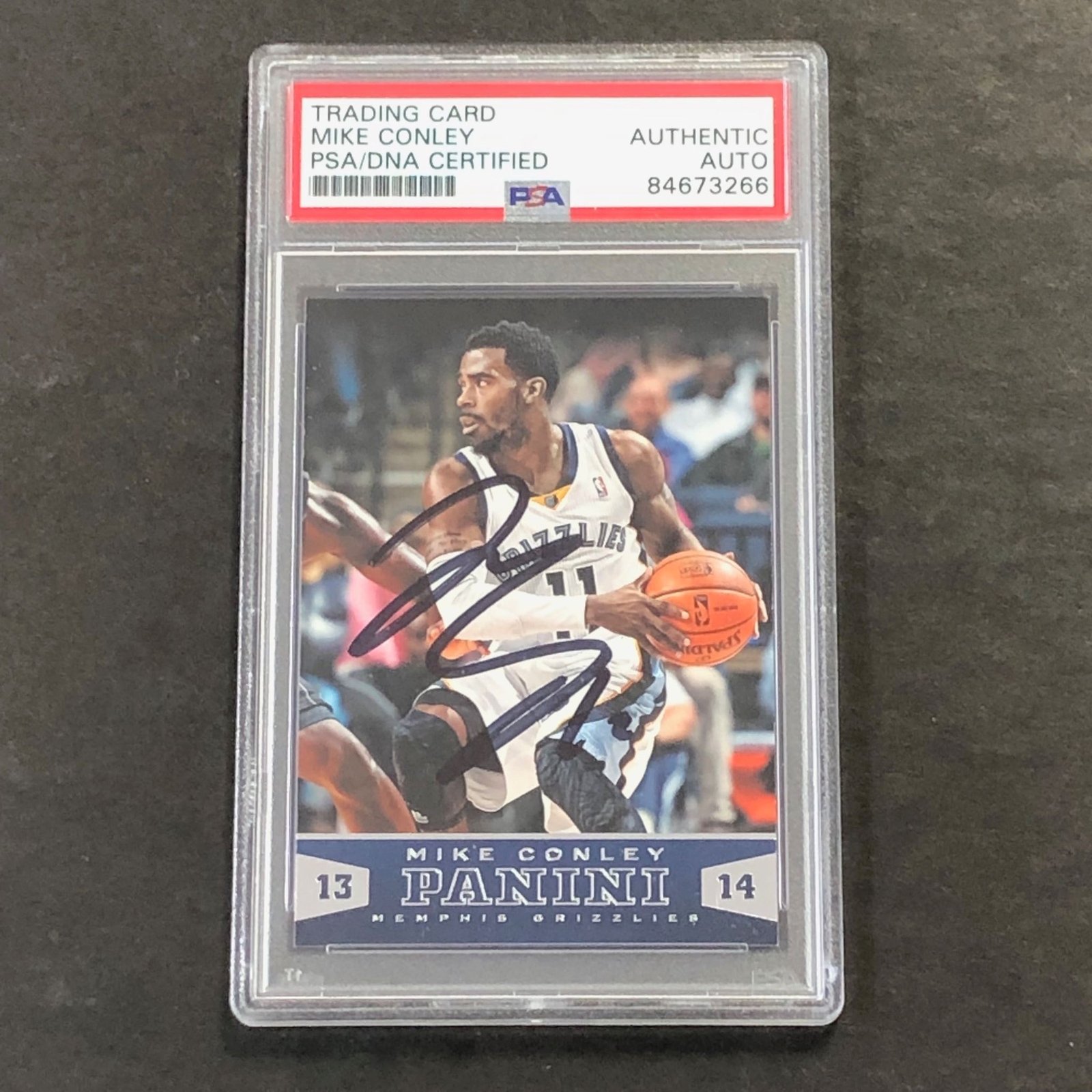 2013-14 Panini #36 Mike Conley signed Auto Card PSA/DNA Slabbed Grizzlies