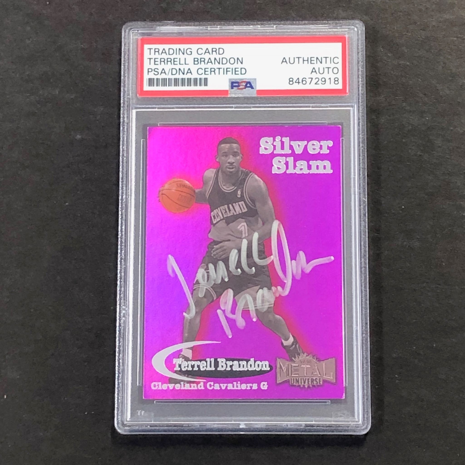 1996-97 Skybox Silver Slam #12 Terrell Brandon Signed Card AUTO PSA/DNA Slabbed