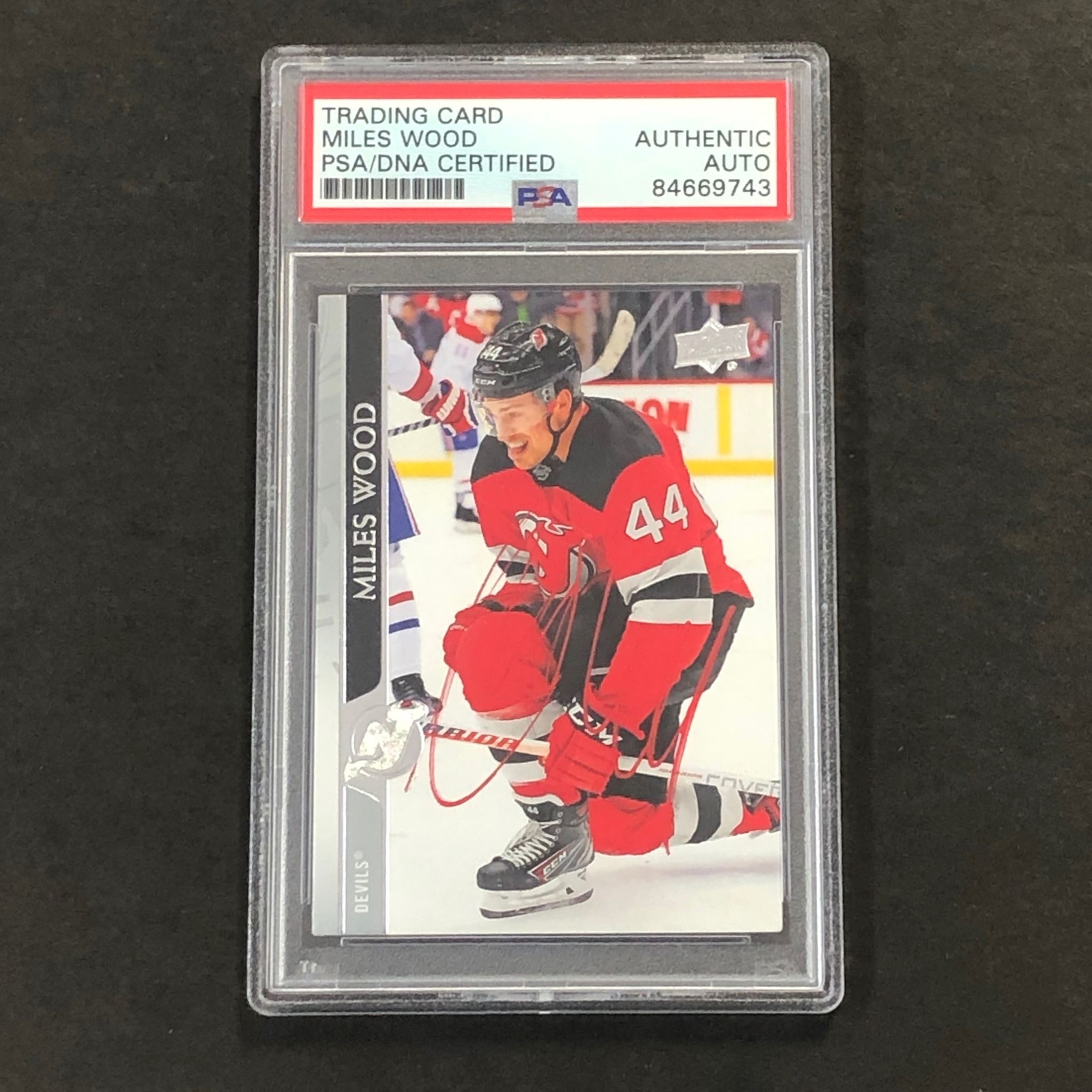 2020-21 Upper Deck #112 Miles Wood Signed Card PSA AUTO Slabbed Devils