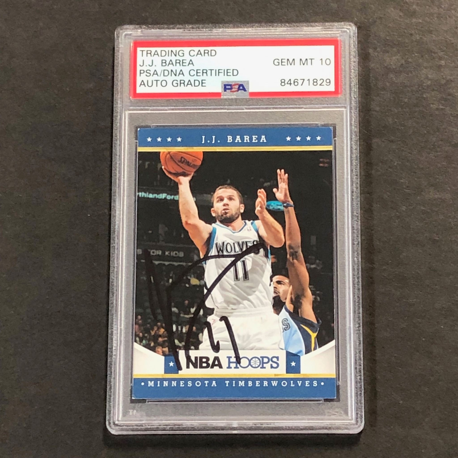 2012-13 NBA Hoops #122 JJ Barea Signed Card AUTO 10 PSA/DNA Slabbed Timberwolves