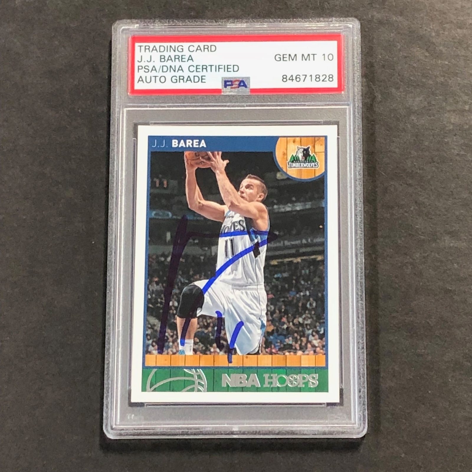 2013-14 NBA Hoops #132 JJ Barea Signed Card AUTO 10 PSA/DNA Slabbed Timberwolves
