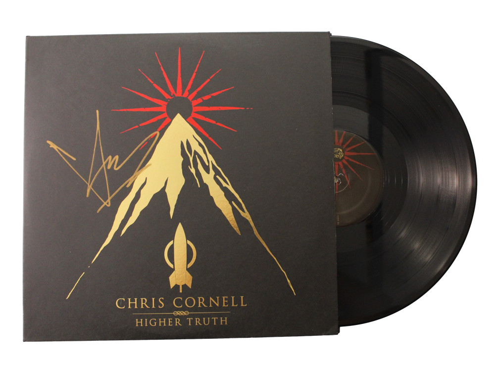 CHRIS CORNELL SIGNED AUTOGRAPH ALBUM VINYL RECORD - HIGHER TRUTH SOUNDGARDEN BAS